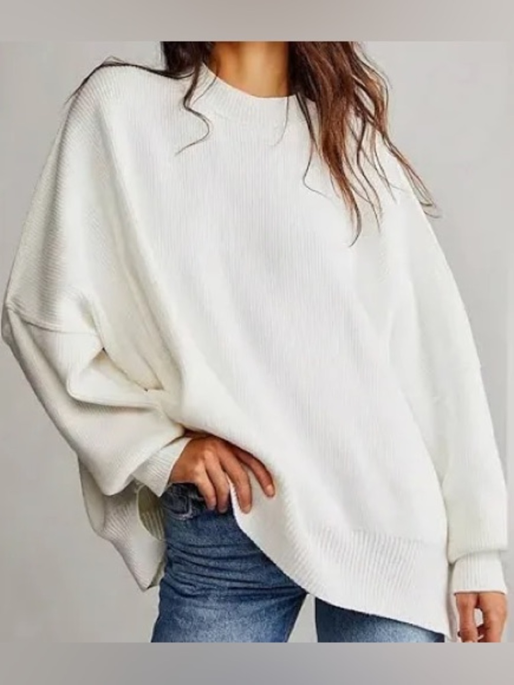Aerie Ribbed White Sweater
